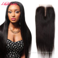 Lsy Beauty Size 4x4 Natural Pre Plucked Brazilian Straight Human Hair Lace Closure Middle Part  Human Hair Lace Top Closure